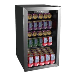 Frigidaire Beverage Refrigerator, Fridge with Glass Door, Compact Mini Fridge with Digital Temperature Control, Fits 115 Cans or 34 Bottles, 96L Capacity - 19.1" D x 17.5" W x 31.2" | Fridge.com