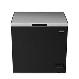 FRIGIDAIRE Chest Deep Freezer, 7 Cu. Ft, Black Adjustable Thermostat-Removable Vinyl Coated Wire Basket-Easy Defrost Drain, Eye-Catching Stainless Steel Top Door- Garage Ready | Fridge.com