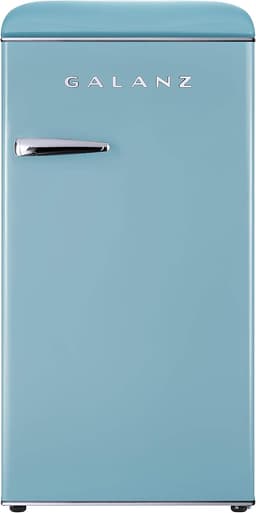 Galanz GLR33MBER10 Retro Compact Refrigerator, Single Door Fridge, Adjustable Mechanical Thermostat with Chiller, Blue, 3.3 Cu Ft | Fridge.com