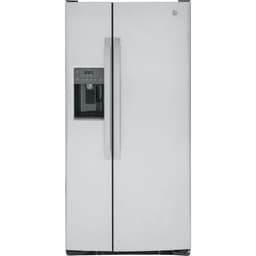 GE - 33 in. Wide 23.0 cu. ft. Side-By-Side Refrigerator With External Ice & Water Dispenser - Stainless Steel | Fridge.com