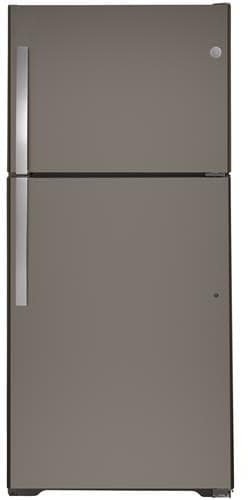 GE® 21.9 cu. ft. Garage Ready Top-Freezer Refrigerator In Slate Size 66.375 H X 32.75 W X 34.5 D | GTS22KMNRES | Stainless Steel | Fridge.com