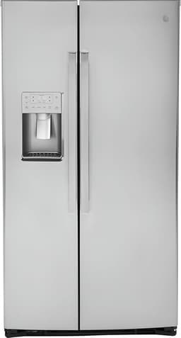 GE Profile 25.3 cu. ft. Side by Side Refrigerator in Fingerprint Resistant Stainless Steel PSE25KYHFS | Fridge.com