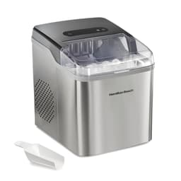 Hamilton Beach Bullet Countertop Ice Maker Machine, Makes 26 Lbs/Day, 9 Cubes Every 6 Minutes, Self-Clean Function, for RV, Office, Kitchen, Dorm, Makes 2 Sizes, Brushed Stainless Steel (86152) | Fridge.com