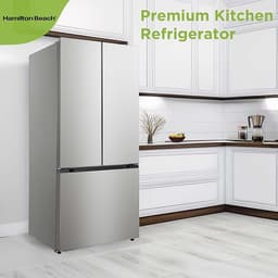 Hamilton Beach HBF1770 French Door Counter Depth Refrigerator with Freezer Drawer, 17.7 cu ft, Stainless Steel (Full Size) | Fridge.com