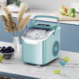 Efficient Portable Countertop Ice Maker: Quick 8-Cube In 6 Mins, Up To 26Lb/Day, 2 Ice Sizes, Perfect For Home/Party/Travel Green | Fridge.com