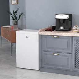 HOMCOM Mini Freezer Countertop, 3 Cu.Ft Compact Upright Freezer with 3 Shelves, Reversible Door for Home, Dorm, Apartment and Office, White | Fridge.com