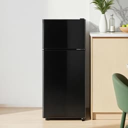 3.5 cu.ft Mini Fridge Double Door Small Refrigerator With Freezer, 7 Level Adjustable Thermostat Removable Shelves | Fridge.com