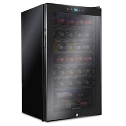 Ivation - 34 Bottle Compressor Wine Refrigerator, Freestanding Wine Cooler With Lock - Black | Fridge.com