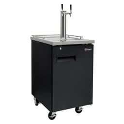 Kegco HBK1XB-2 Two Faucet Commercial Homebrew Kegerator Keg Beer Dispenser - Black | Fridge.com