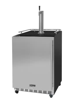 Kegco Kegerator 24" Wide Single Tap Black/Stainless Steel Commercial Beer Dispenser HK38BSC-L-1 | Fridge.com