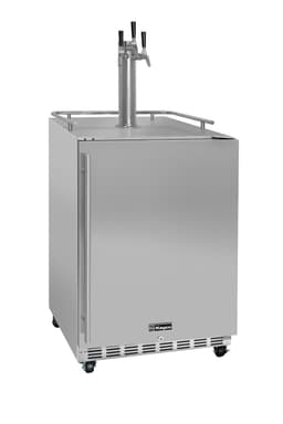 Kegco Kegerator 24" Wide Triple Tap Stainless Steel Commercial Beer Dispenser HK38SSC-3 | Fridge.com