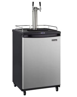 Kegco Keg Dispenser, Two Faucet, Stainless Steel | Fridge.com