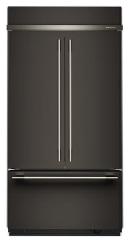 KitchenAid 24.2 Cu. Ft. 42" Built-In French Door Bottom Mount Refrigerator w/ Platinum Interior in Black Ore KBFN542SBE | Fridge.com