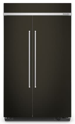 KitchenAid 30 Cu. Ft. 48" Built-In Side-By-Side Refrigerator w/ Stainless Steel in Black KBSN708MBS | Fridge.com