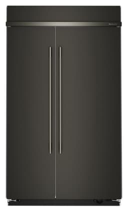KitchenAid 30 Cu. Ft. 48" Built-In Side-By-Side Refrigerator w/ Platinum Interior in Black Ore KBSN748SBE | Fridge.com