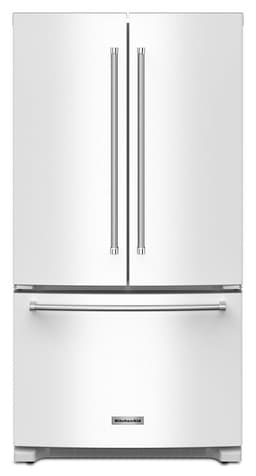 KitchenAid 20 Cu. Ft. 36 in. Width Counter-Depth French Door Refrigerator w/ Interior Dispense in White KRFC136RWH | Fridge.com