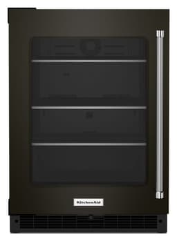 KitchenAid 24" Undercounter Refrigerator w/ Glass Door & Shelves Metallic Accentsand Printshield Finish in Black Stainless Steel KURL314KBS | Fridge.com