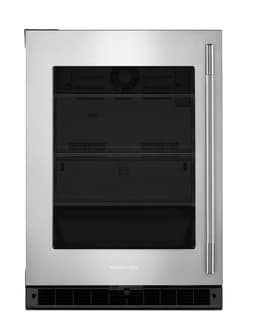 KitchenAid 24" Undercounter Refrigerator w/ Glass Door in Black Cabinet/Stainless Doors KURL324SSB | Fridge.com