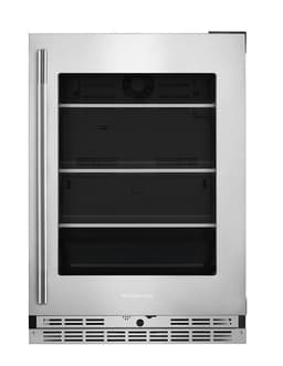 KitchenAid 24" Undercounter Refrigerator w/ Glass Door & Shelves Metallic Accents in Stainless Finish KURR524SPS | Fridge.com