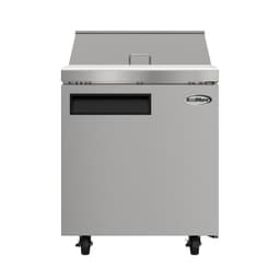 27 in. Commercial 1 Door Refrigerated Salad And Sandwich Prep Table, 8 Pan Capacity And 8 Cubic Feet Of Storage | Fridge.com