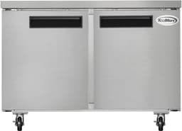 KoolMore - 48 in. Two-Door Commercial Undercounter Freezer With Casters, Etl Listed (KM-UCF-2DSS) - Stainless Steel | Fridge.com