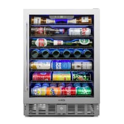 KoolMore 23.4” Inches Small Built-In Glass Door Refrigerator and Beverage Cooler for Soda Cans, 6 Wire Shelves, Adjustable Temperature Range [5.1 Cu. Ft.], 24" Inch (KM-BIR5C-GD) | Fridge.com