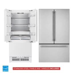 36 in. 19.6 cu. ft. French Door Built-In Refrigerator In Custom Panel Ready - Stainless Steel Panels And Handles Included | Fridge.com