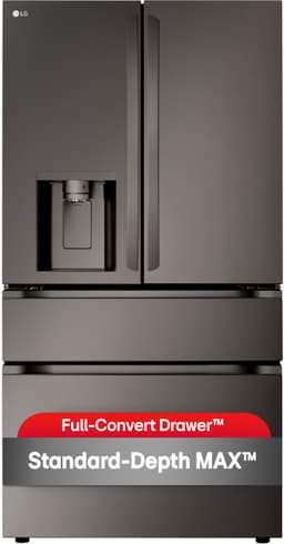 29 cu. ft. SMART Standard Depth MAX French Door Refrigerator with Full Convert Drawer in Black Stainless Steel | Fridge.com