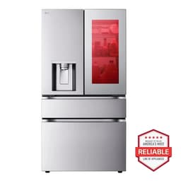 LG 29 cu. ft. 4-Door French Door Refrigerator With Mirror InstaView 36-Inch Wide In Printproof Stainless Steel | Fridge.com