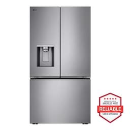 LG - 36-in Wide Counter-Depth Max 23.7 cu. ft. 3-Door Smart French Door Refrigerator With Zero Clearance Hinge System - Printproof Stainless Steel Look | Fridge.com