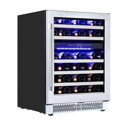 Luchar Wine Fridge 24 Inch, 46 Bottles Wine Refrigerator Cooler With Temperature Memory & Touchscreen Design, Double Uv Glass Door And Removable Shelv | Fridge.com