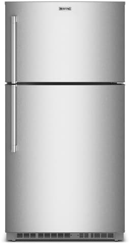 Maytag - 33 in. Wide 21 cu. ft. Top-Freezer Refrigerator With Garage Mode - Fingerprint-Resistant Stainless Finish | Fridge.com