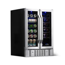 NewAir - 24" Built-In Dual Zone 18 Bottle And 58 Can Wine And Beverage Fridge With French Doors & Chrome Shelves - Stainless Steel | Fridge.com