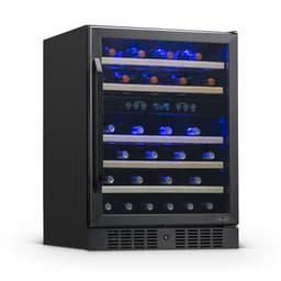 NewAir 24 Built-In 46 Bottle Dual Zone Wine Cooler With Removable Beechwood Shelves In Black Stainless Steel | Fridge.com