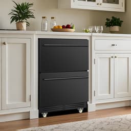 24 Inch Beverage Refrigerator, Holds 230 Cans, Under Counter Fridge Drawer Cooler, Freestanding Or Built-In With Locking Swivel Casters, Grid Organize | Fridge.com