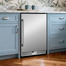 24-Inch Stainless Steel Beverage Refrigerator - Versatile Freestanding Or Built-In Cooler With Reversible Foam Doors, Adjustable Glass Shelves, LED Li | Fridge.com