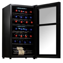 NutriChef Dual Zone 16.93'' Freestanding 28 Bottle Wine Refrigerator | Fridge.com