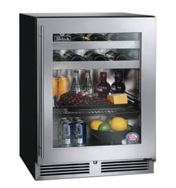 Perlick 23.88'' W Freestanding 62 Cans (12 oz.) 4.8 Cubic Feet Beverage Cooler With Wine Storage And Glass Door | Fridge.com