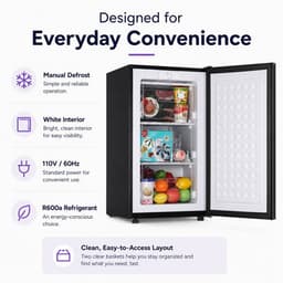 Rolipo 2.8 cu. ft. Compact Upright Freezer | Fridge.com