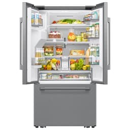 Samsung Bespoke AI 3-Door French Door Zero Clearance Fit Dual Auto Ice Maker 29 cu. ft. in Matte Black(RF70H30HERAA) | Fridge.com