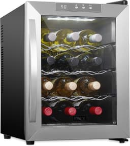 SchméCke - 12 Bottle Thermoelectric Wine Cooler, Quiet Freestanding Wine Fridge - Stainless Steel | Fridge.com