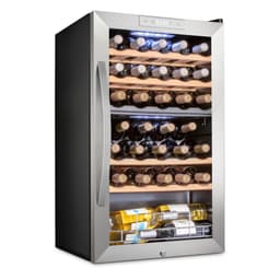 SchméCke Freestanding Wine Refrigerator, 33 Bottle Dual Wine Cooler - Stainless Steel | Fridge.com