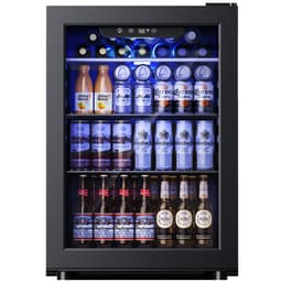 Simzlife 17.4'' W 100 Cans 2.6 Cubic Feet Freestanding Beverage Refrigerator With Glass Door | Fridge.com