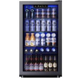 Simzlife 17.3'' W 130 Cans (12oz.) 3.3 Cubic Feet Freestanding Beverage Refrigerator With Glass Door | Fridge.com