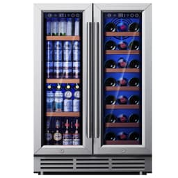 Simzlife 23.5'' W 21 Bottles And 88 Cans 4.65 cu ft (Dual Zone) Wine And Beverage Refrigerator - Freestanding/Built-In/Under Counter Cooler With Tempe | Fridge.com