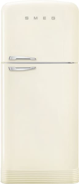 Smeg FAB50 Retro Style Refrigerator – 19.28 cu. ft. Freestanding Fridge-Freezer, Dual Cooling, No-Frost, Adjustable Glass Shelves, Chrome Handle – Cream – Made in Italy | Fridge.com