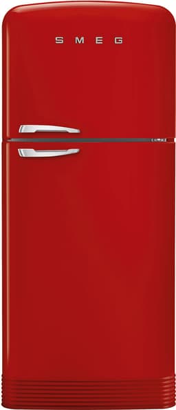 Smeg FAB50 Retro Style Refrigerator – 19.28 cu. ft. Freestanding Fridge-Freezer, Dual Cooling, No-Frost, Adjustable Glass Shelves, Chrome Handle – Red – Made in Italy | Fridge.com