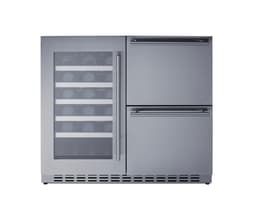 Summit 36” Wine Cellar and Two Drawer Refrigerator Combination, 34 Bottle Capacity, ADA Compliant, Commercial, Built-in, Undercounter, Stainless Steel - ADRWC36 (Stainless Steel) | Fridge.com