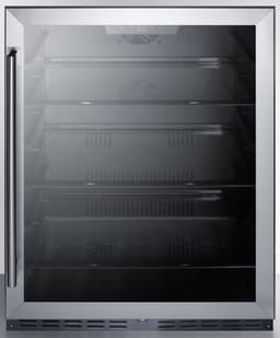 Summit 24" Refrigerator, 5.0 cu.ft. capacity, ADA Compliant, Stainless Steel, Built-in, Glass Door - AL57G | Fridge.com