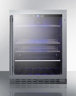 Summit 24” Beverage Center, 4.2 cu.ft. Capacity, ADA Compliant, Refrigerator, Stainless Steel & Glass- ALBV2466CSS | Fridge.com
